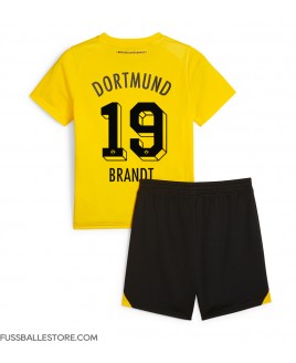 Günstige Borussia Dortmund Julian Brandt #19 Heimtrikotsatz Kinder 2023-24 Kurzarm (+ Kurze Hosen)